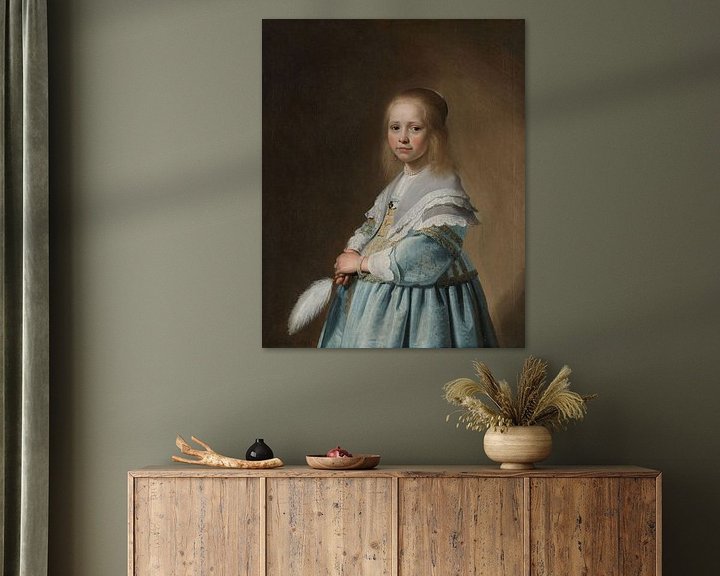 Portret van een meisje in het blauw, Johannes Cornelisz. Verspronck op